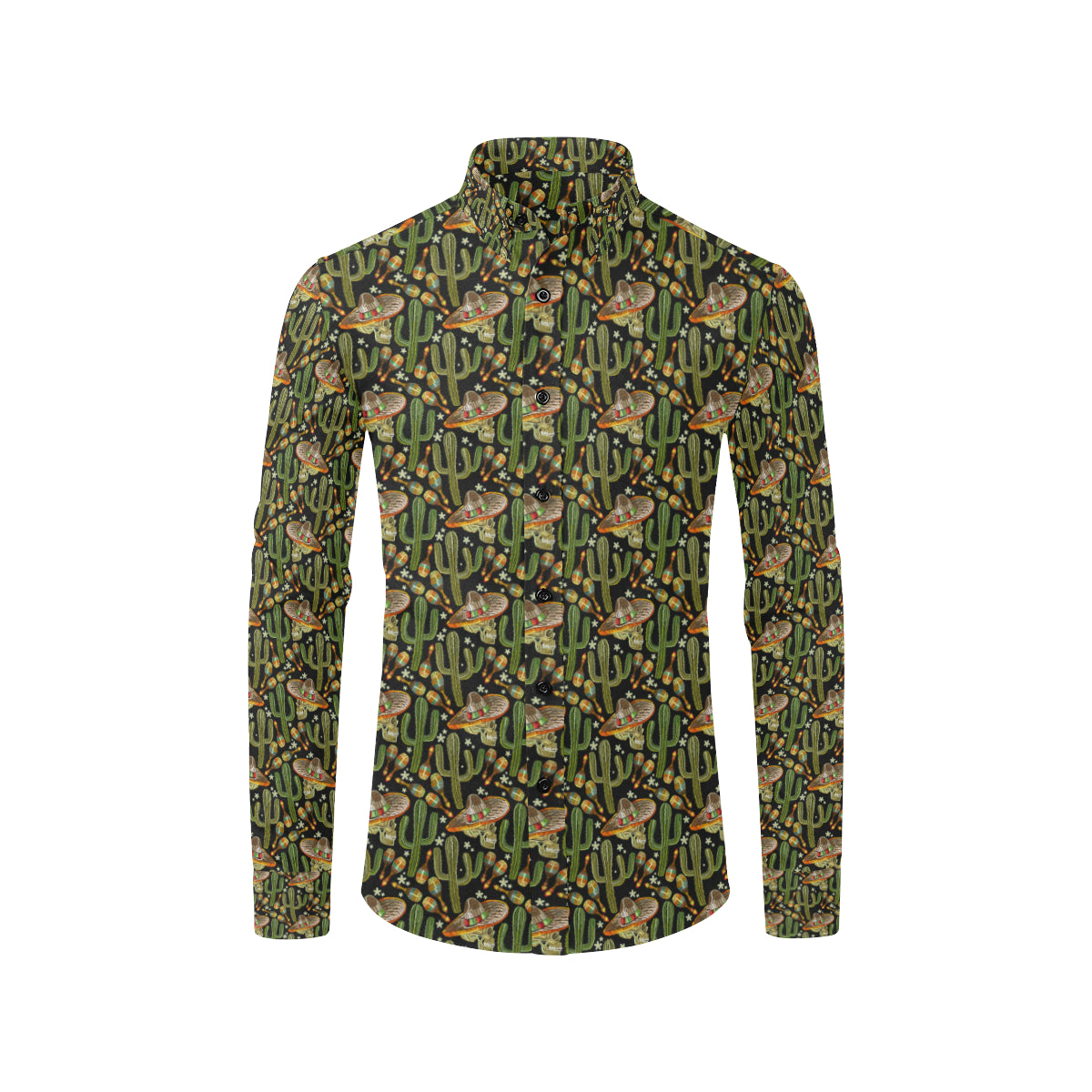 Western Style Print Men's Long Sleeve Shirt