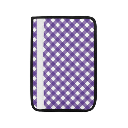 Gingham Purple Pattern Print Design 03 Car Seat Belt Cover