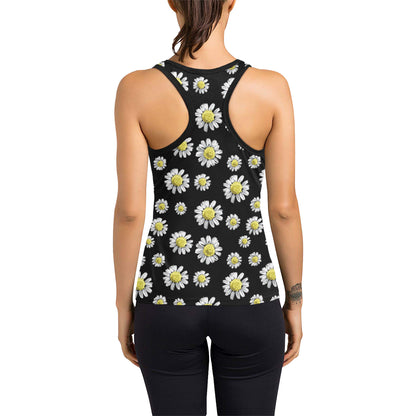 Daisy Pattern Print Design DS01 Women's Racerback Tank Top