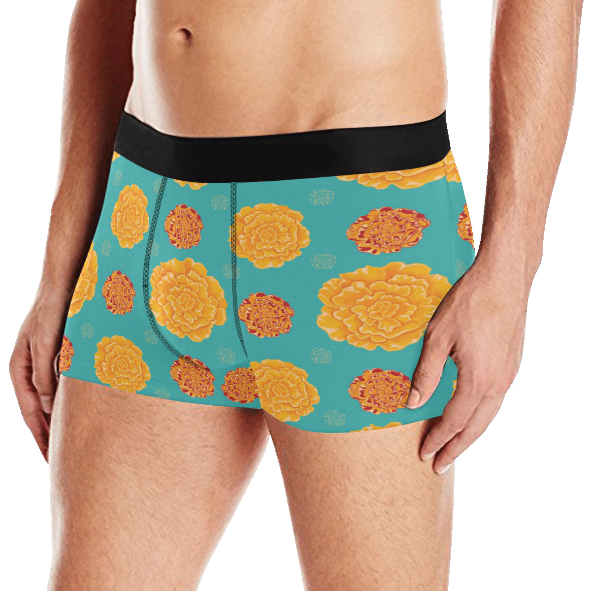 Marigold Pattern Print Design 02 Men's Boxer Briefs