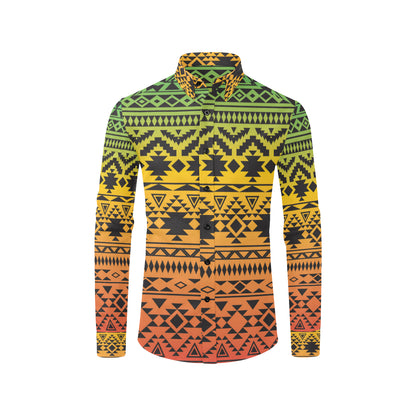 Rastafarian Pattern Print Design A04 Men's Long Sleeve Shirt