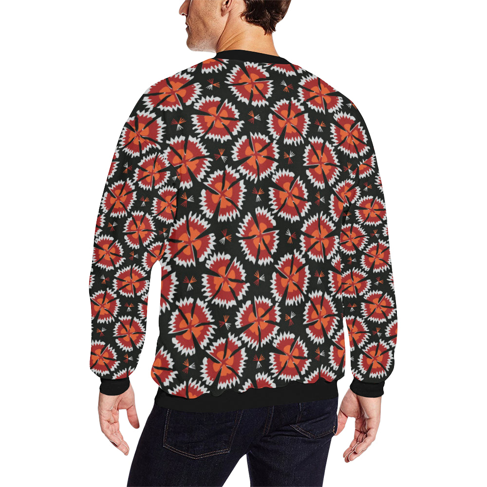 Carnations Pattern Print Design CN03 Men Long Sleeve Sweatshirt