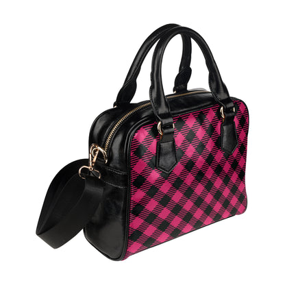 Buffalo check Pink Pattern Print Design 01 Shoulder Handbag