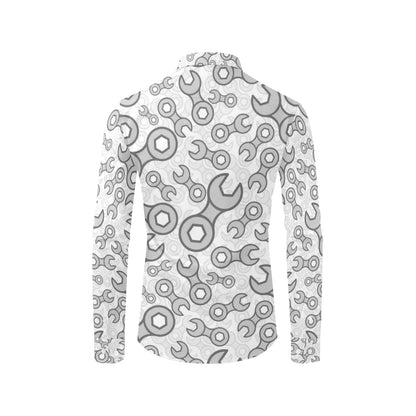 Mechanic Pattern Print Design 05 Men's Long Sleeve Shirt