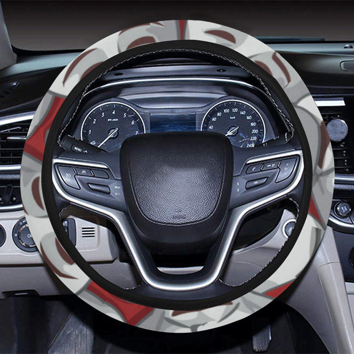 Acting Mask Pattern Print Design 01 Steering Wheel Cover with Elastic Edge