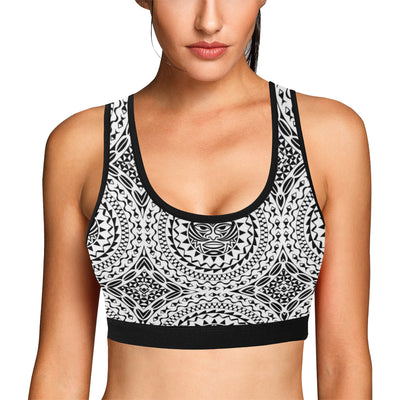 Polynesian Tribal Mask Sports Bra