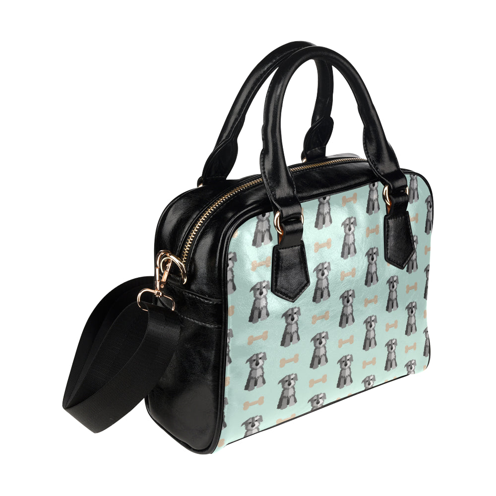 Schnauzers Pattern Print Design A03 Shoulder Handbag