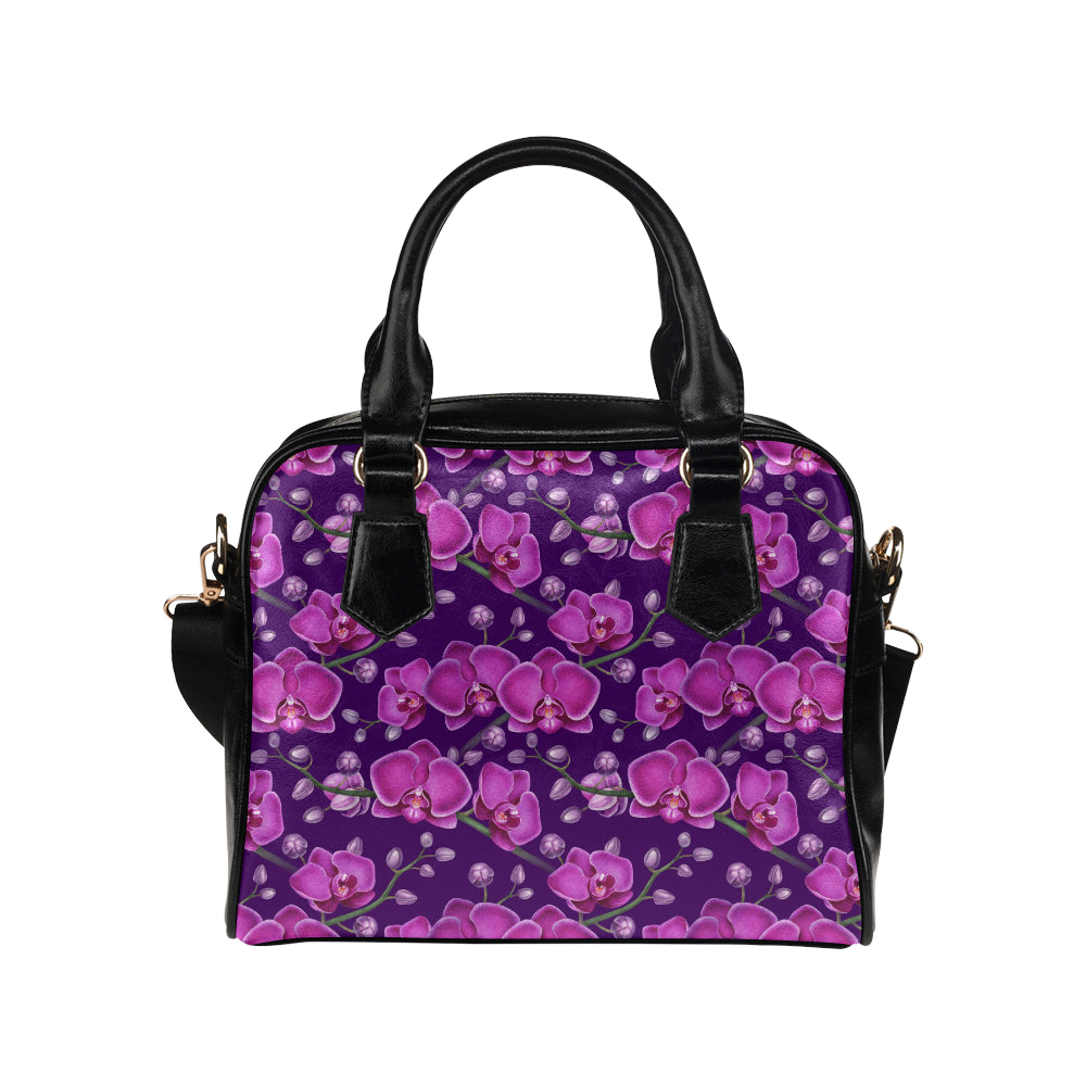 Orchid Pattern Print Design A03 Shoulder Handbag