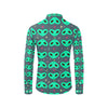 Alien Head Heart Pattern Print Design 03 Men's Long Sleeve Shirt