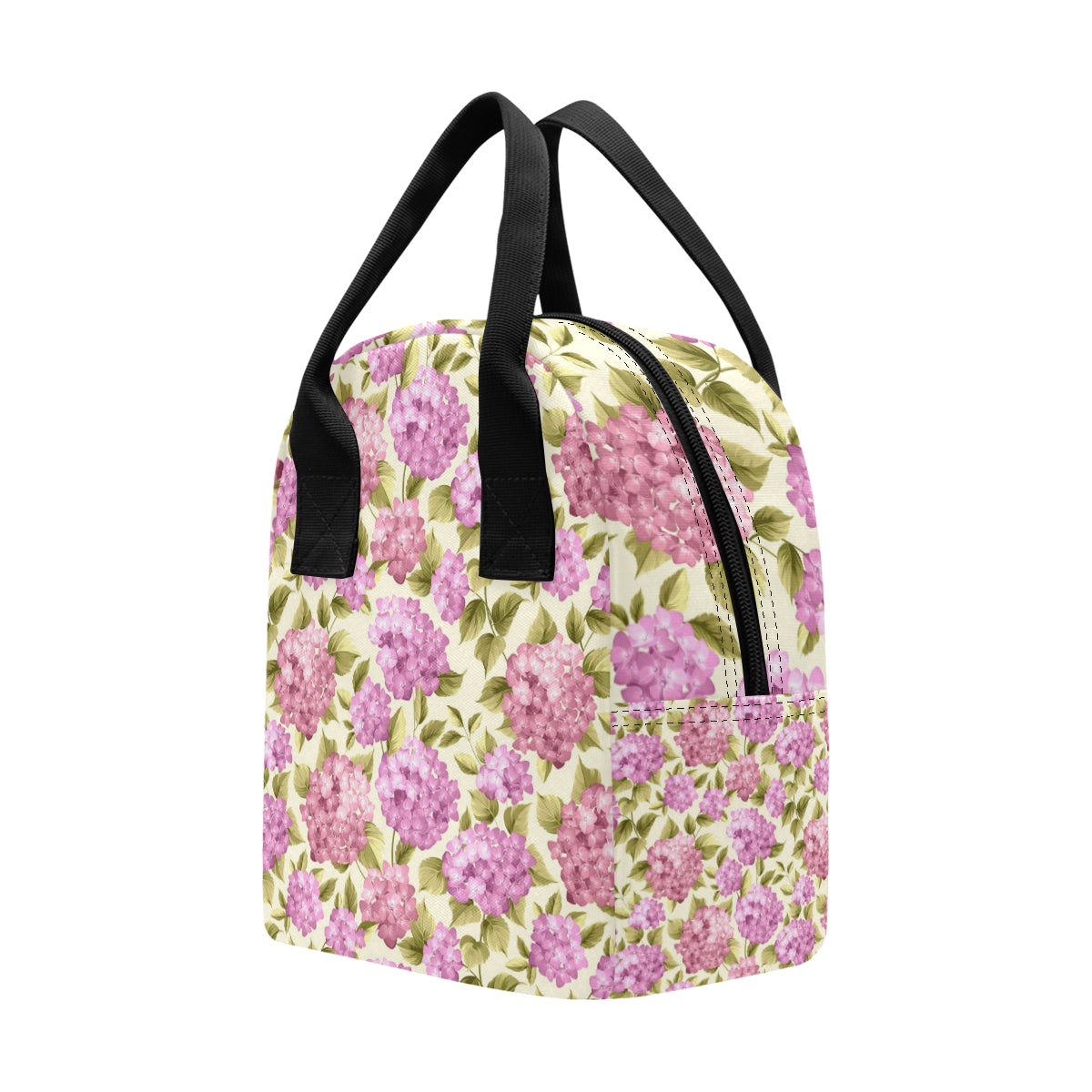 Hydrangea Pattern Print Design HD05 Insulated Lunch Bag