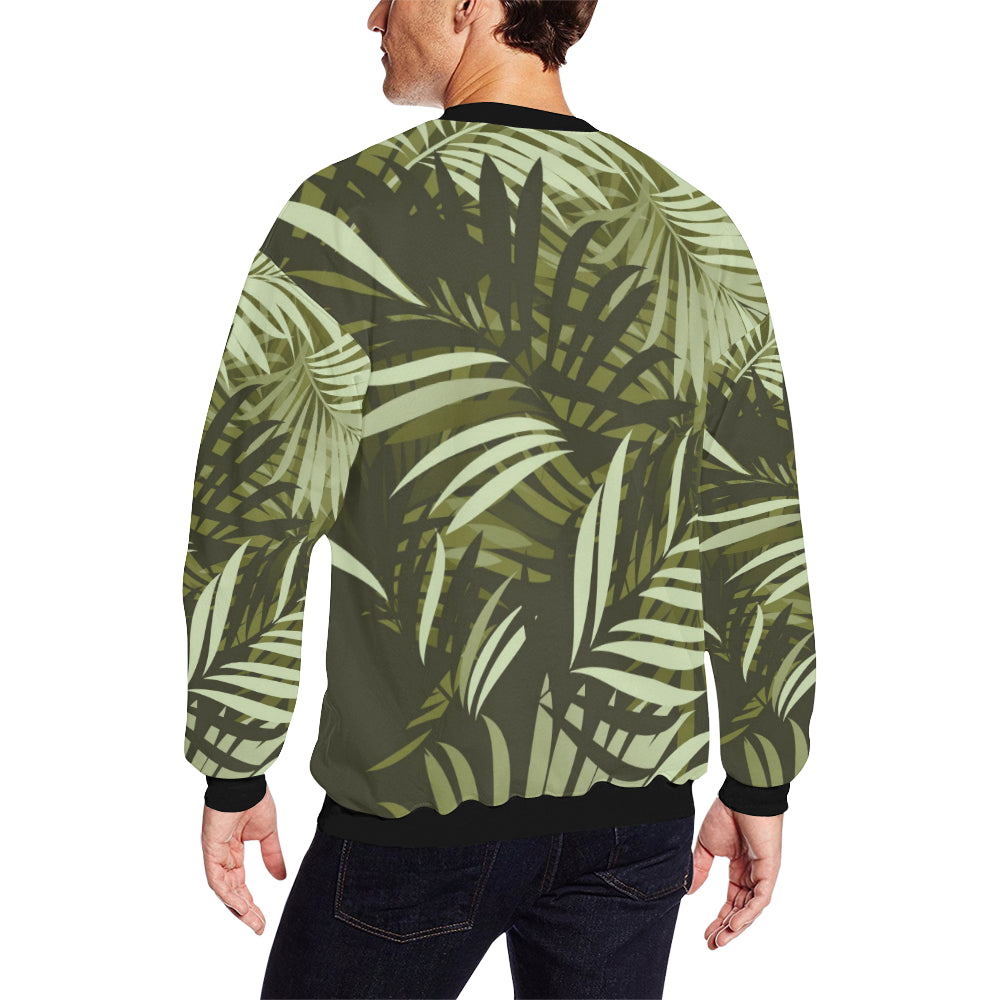 Palm Leaves Pattern Print Design PL05 Men Long Sleeve Sweatshirt