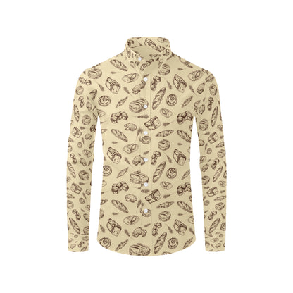 Bread Pattern Print Design 04 Men's Long Sleeve Shirt