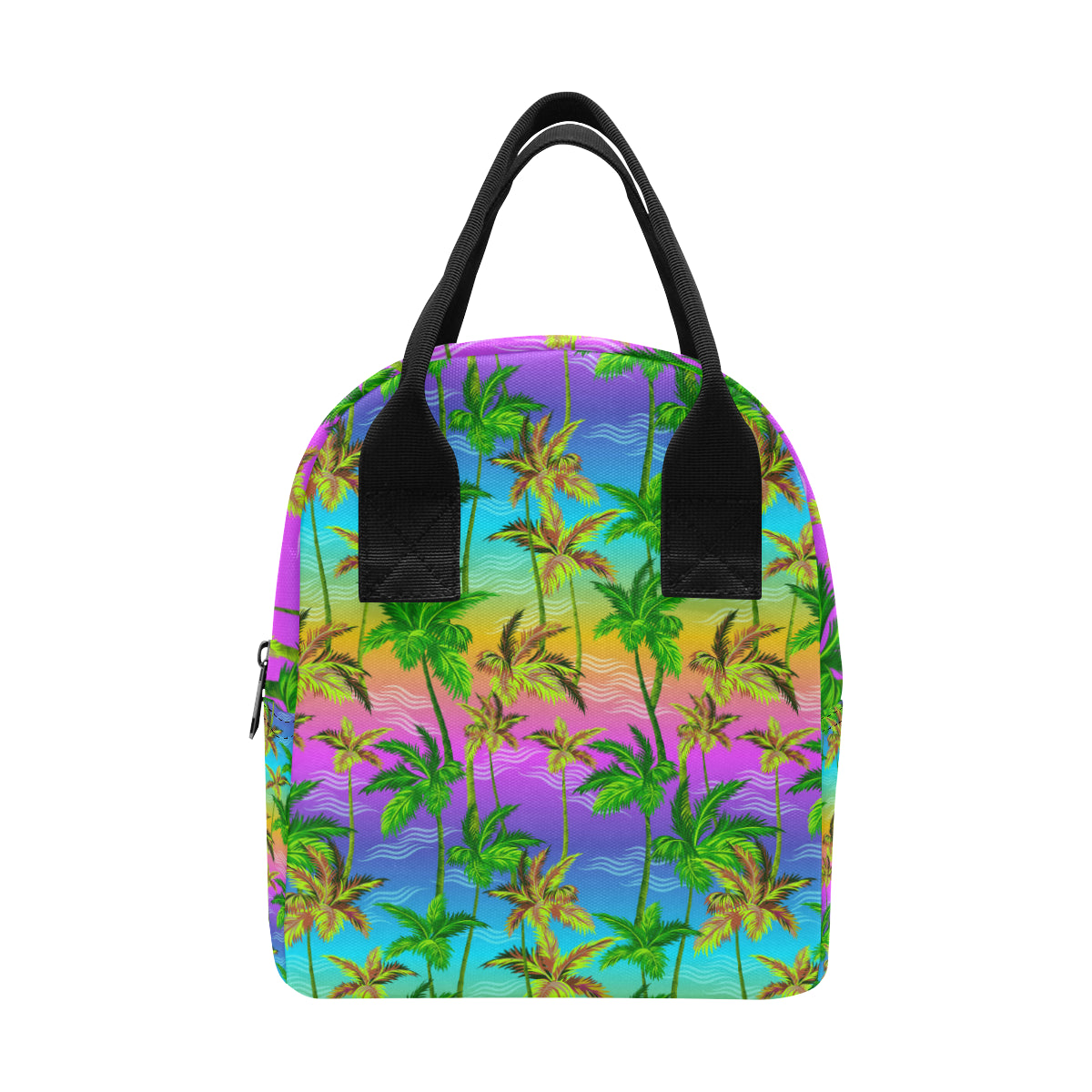 Palm Tree Rainbow Pattern Insulated Lunch Bag