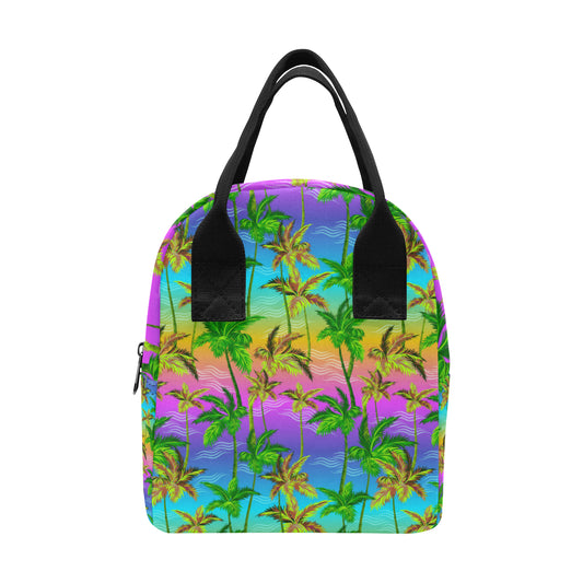 Palm Tree Rainbow Pattern Insulated Lunch Bag
