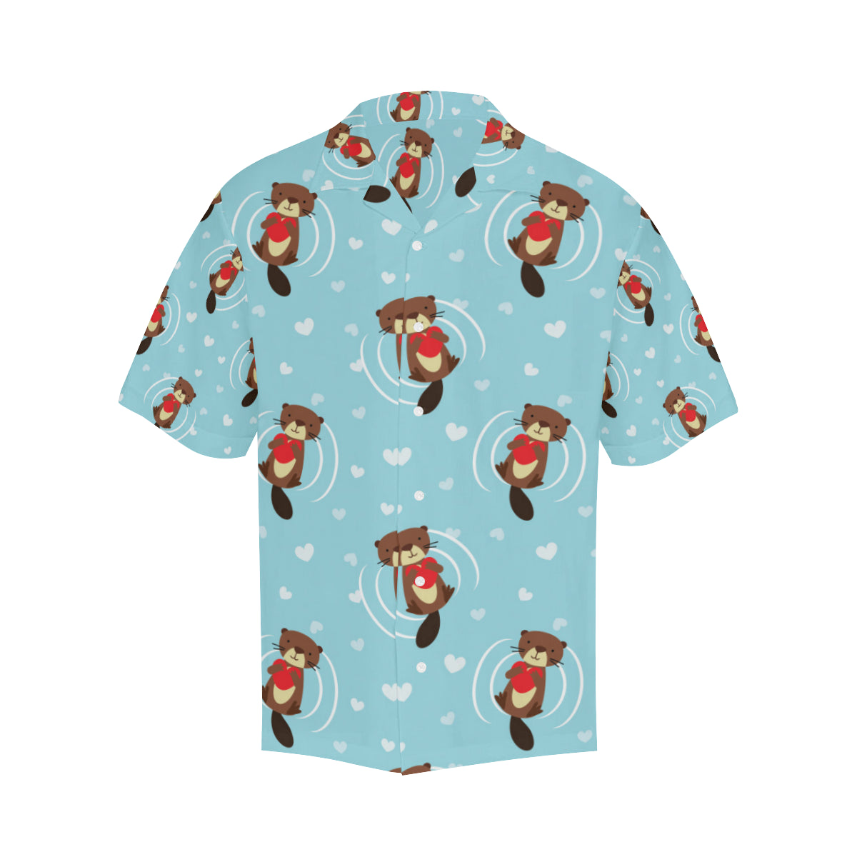 Sea Otter Cute Pattern Print Design 04 Men's Hawaiian Shirt