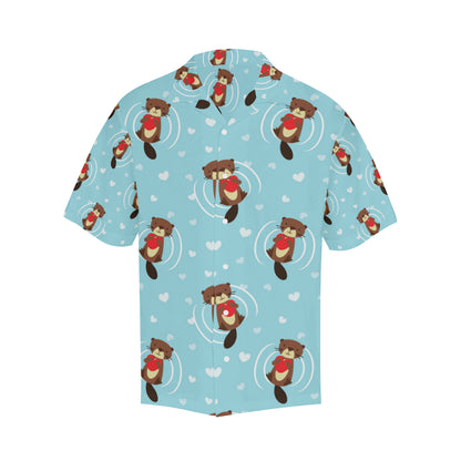 Sea Otter Cute Pattern Print Design 04 Men's Hawaiian Shirt