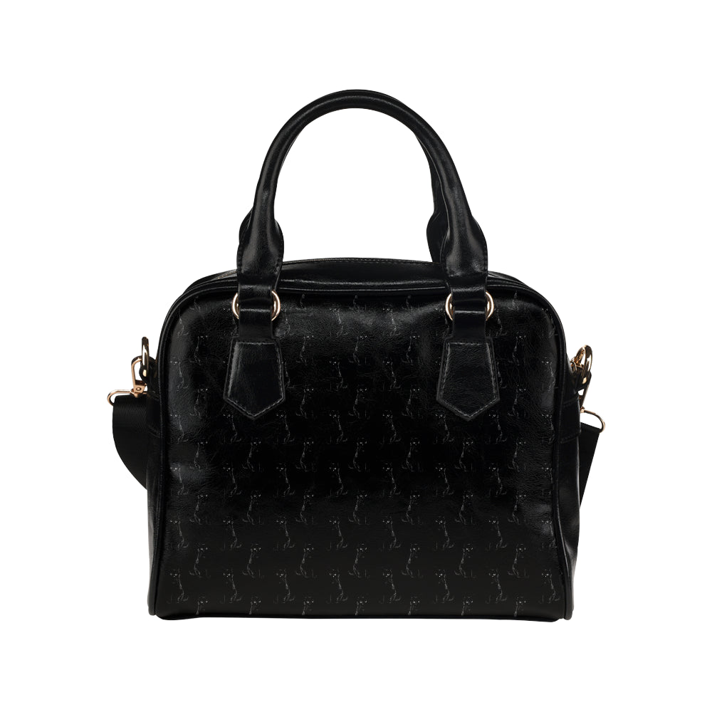 Black Cat Pattern Print Design 03 Shoulder Handbag