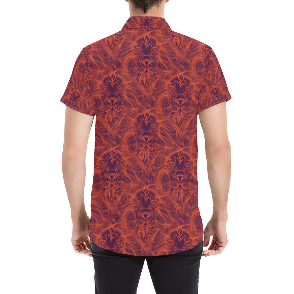 Leo Pattern Print Design 01 Men's Short Sleeve Button Up Shirt
