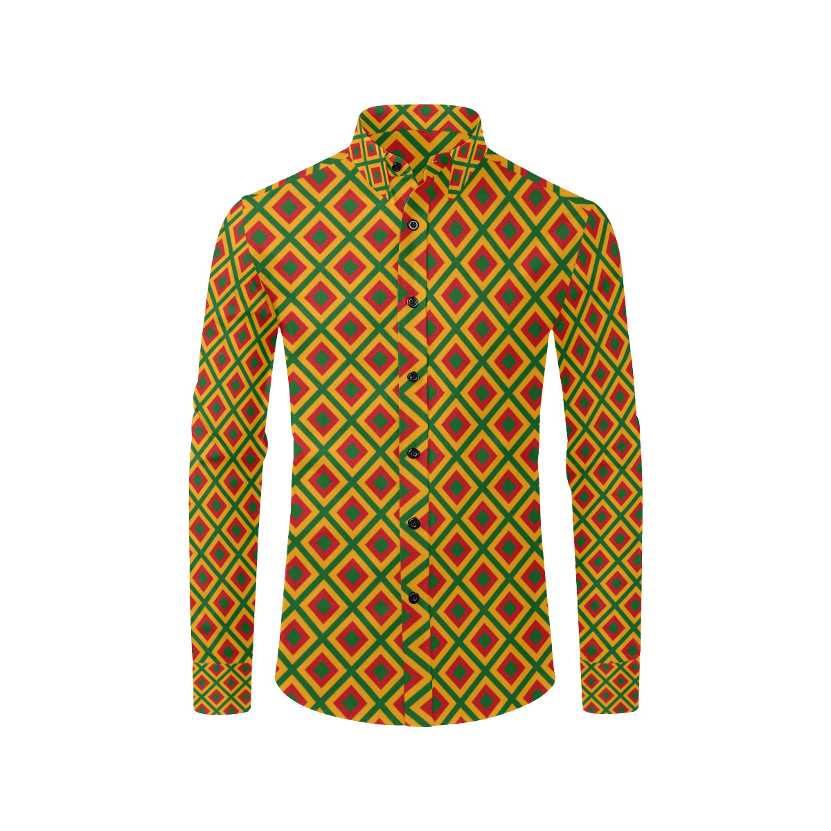 Rasta Reggae Color Cross Men's Long Sleeve Shirt