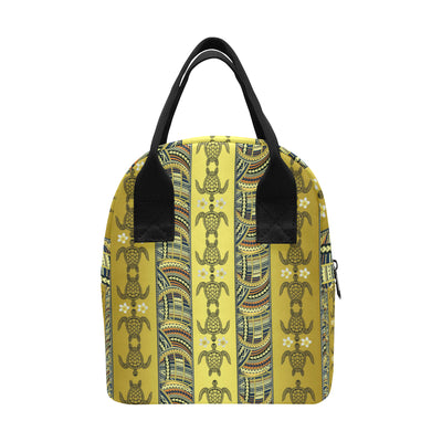 Polynesian Turtle Hawaiian Design Print Insulated Lunch Bag