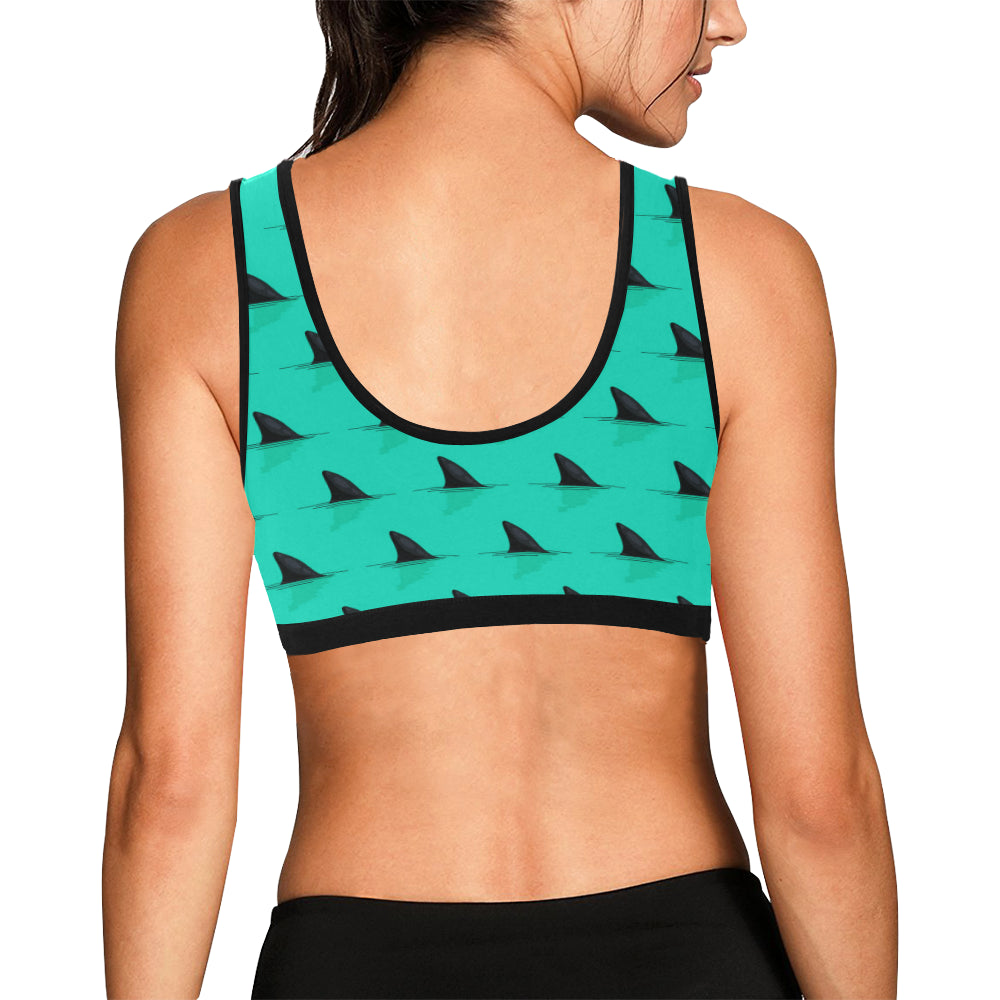 Shark Fin Pattern Sports Bra