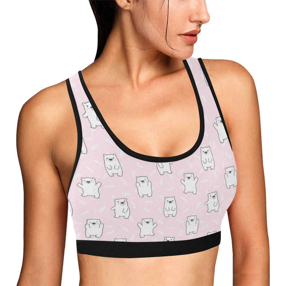 Polar Bear Pattern Print Design PB09 Sports Bra