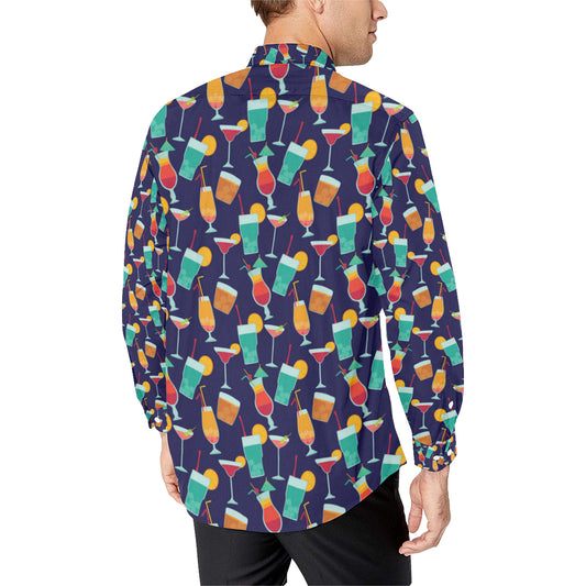 Cocktail Pattern Print Design 06 Men's Long Sleeve Shirt