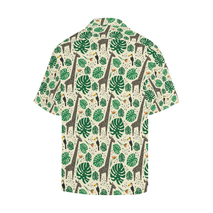Rainforest Giraffe Pattern Print Design A02 Men's Hawaiian Shirt