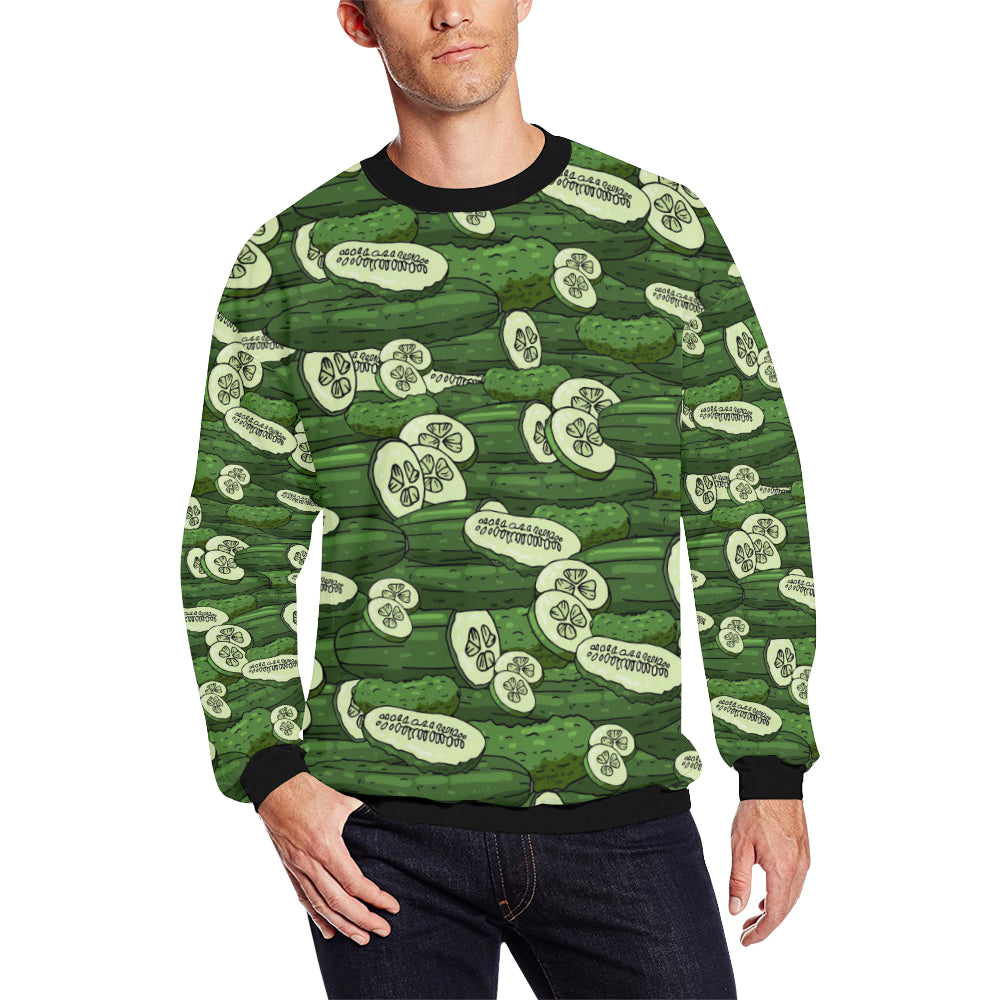 Cucumber Pattern Print Design CC01 Men Long Sleeve Sweatshirt