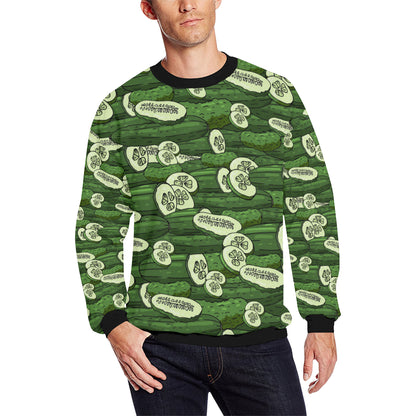 Cucumber Pattern Print Design CC01 Men Long Sleeve Sweatshirt