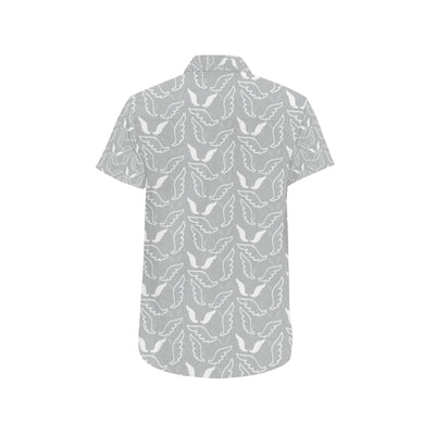 Angel Wings Pattern Print Design 01 Men's Short Sleeve Button Up Shirt