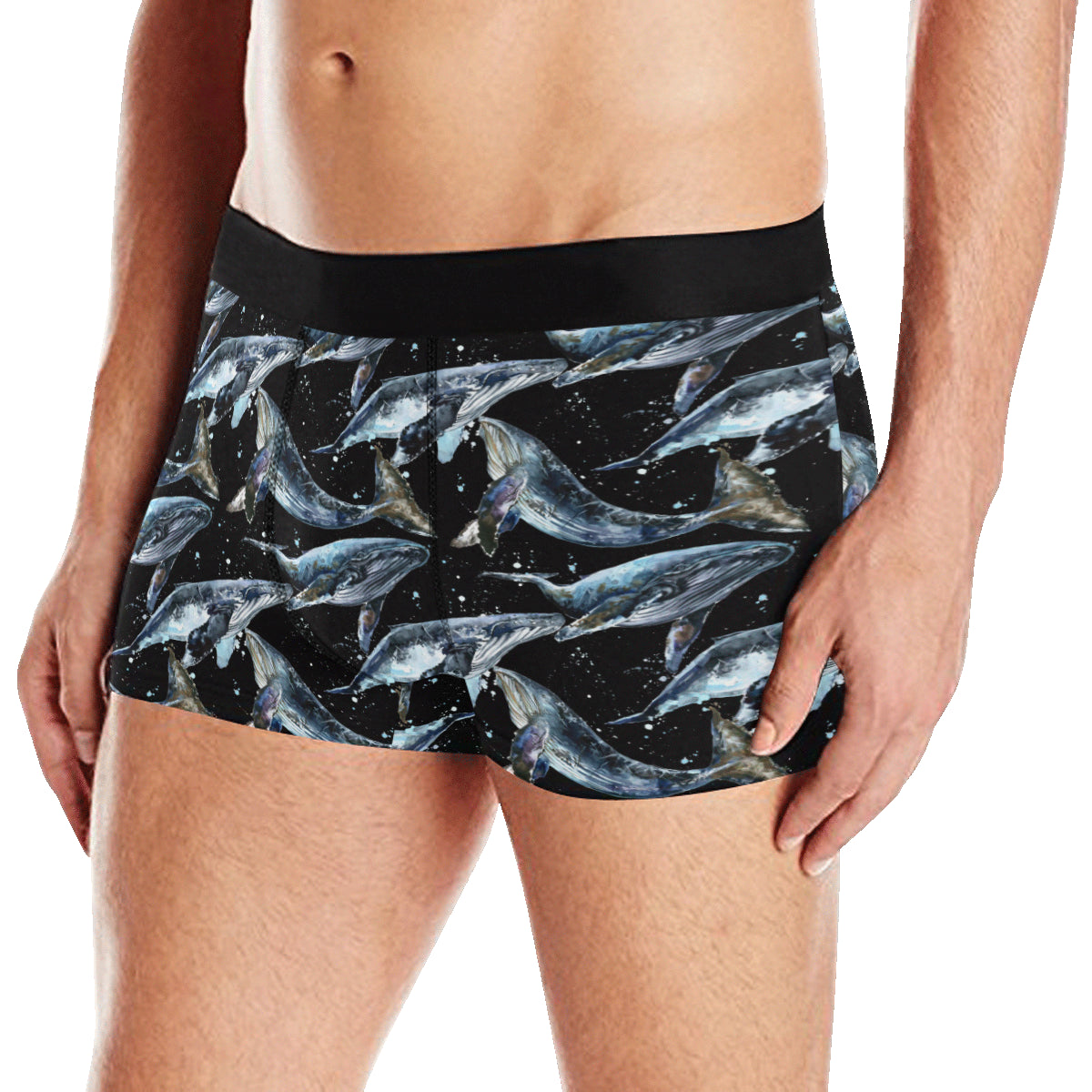 Humpback Whale Pattern Print Design 01 Men's Boxer Briefs