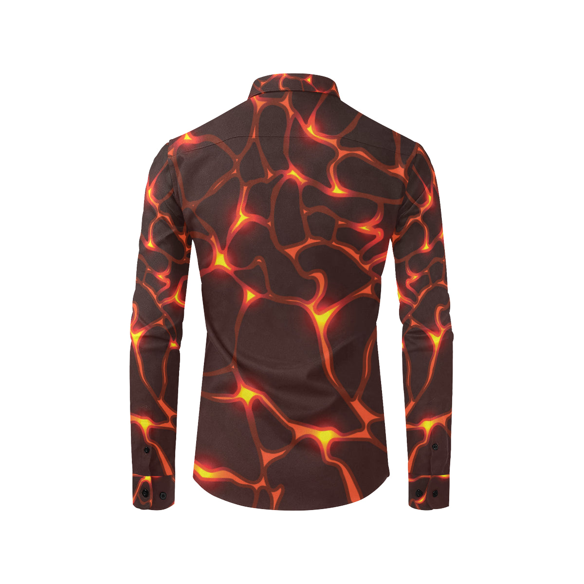 Lava Pattern Print Design 02 Men's Long Sleeve Shirt
