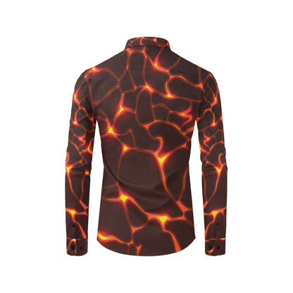 Lava Pattern Print Design 02 Men's Long Sleeve Shirt