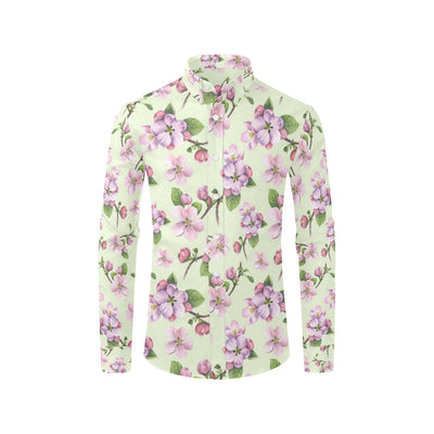 Apple blossom Pattern Print Design AB05 Men's Long Sleeve Shirt