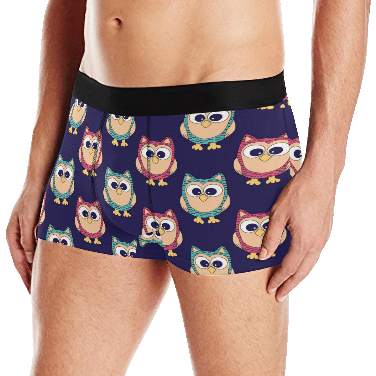 Owl Pattern Print Design A06 Men's Boxer Briefs
