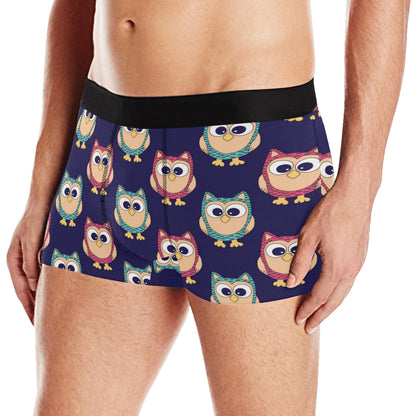 Owl Pattern Print Design A06 Men's Boxer Briefs