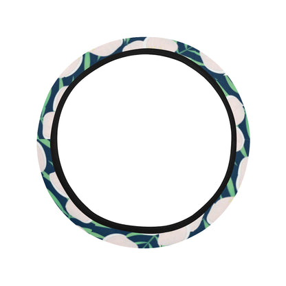 Pink Plumeria Pattern Print Design PM016 Steering Wheel Cover with Elastic Edge