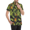 Bird Of Paradise Pattern Print Design BOP013 Men's Short Sleeve Button Up Shirt