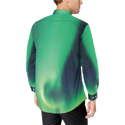 Aurora Borealis Pattern Print Design 04 Men's Long Sleeve Shirt