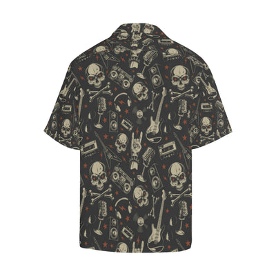 Rock and Roll Skull Pattern Print Design A03 Men's Hawaiian Shirt