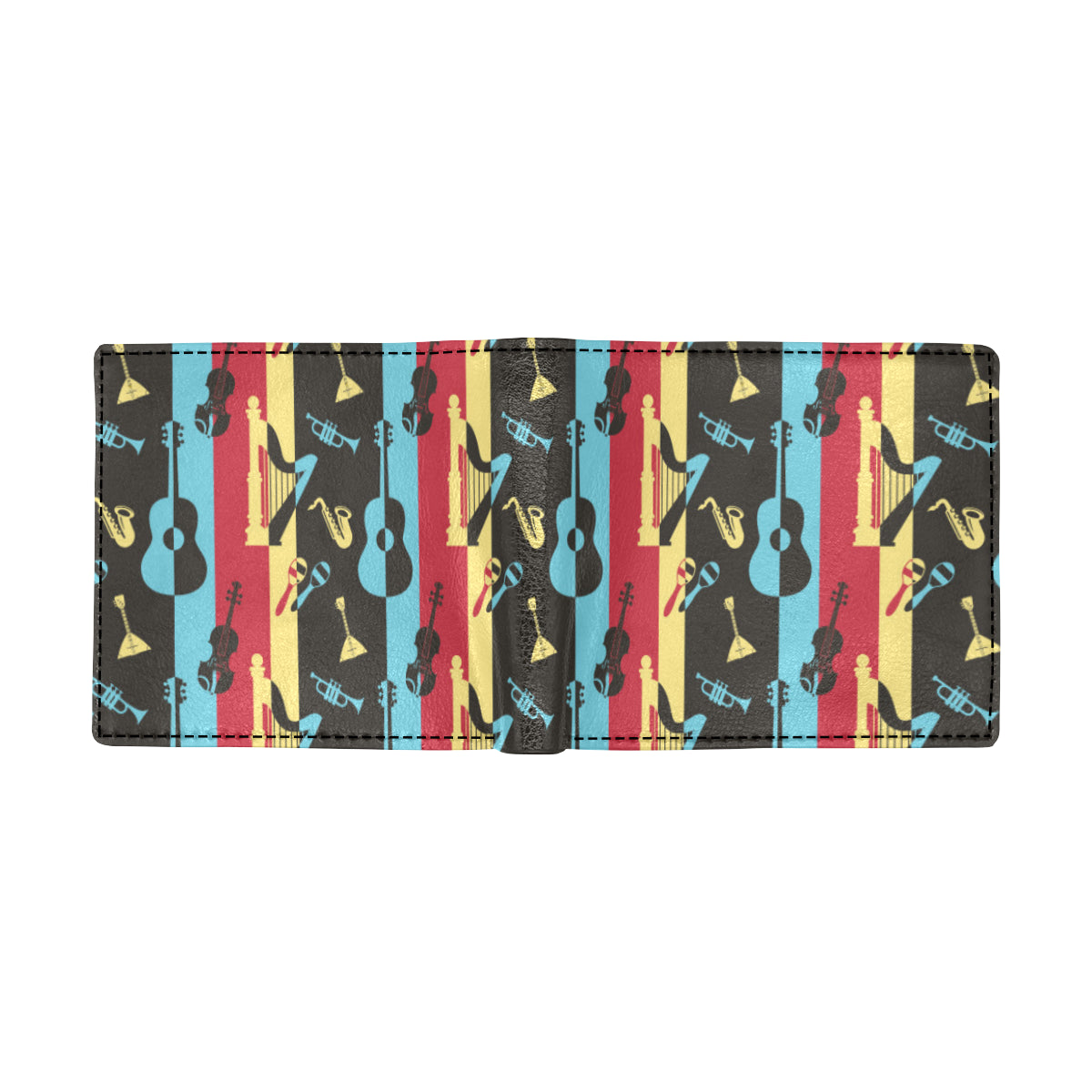Jazz Pattern Print Design 02 Men's ID Card Wallet