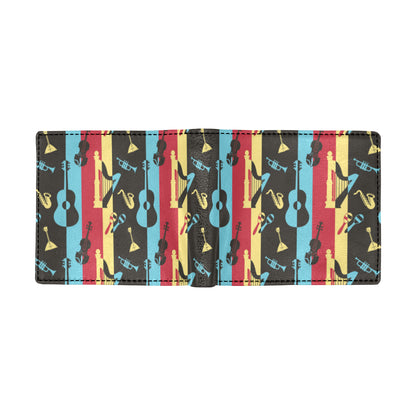 Jazz Pattern Print Design 02 Men's ID Card Wallet