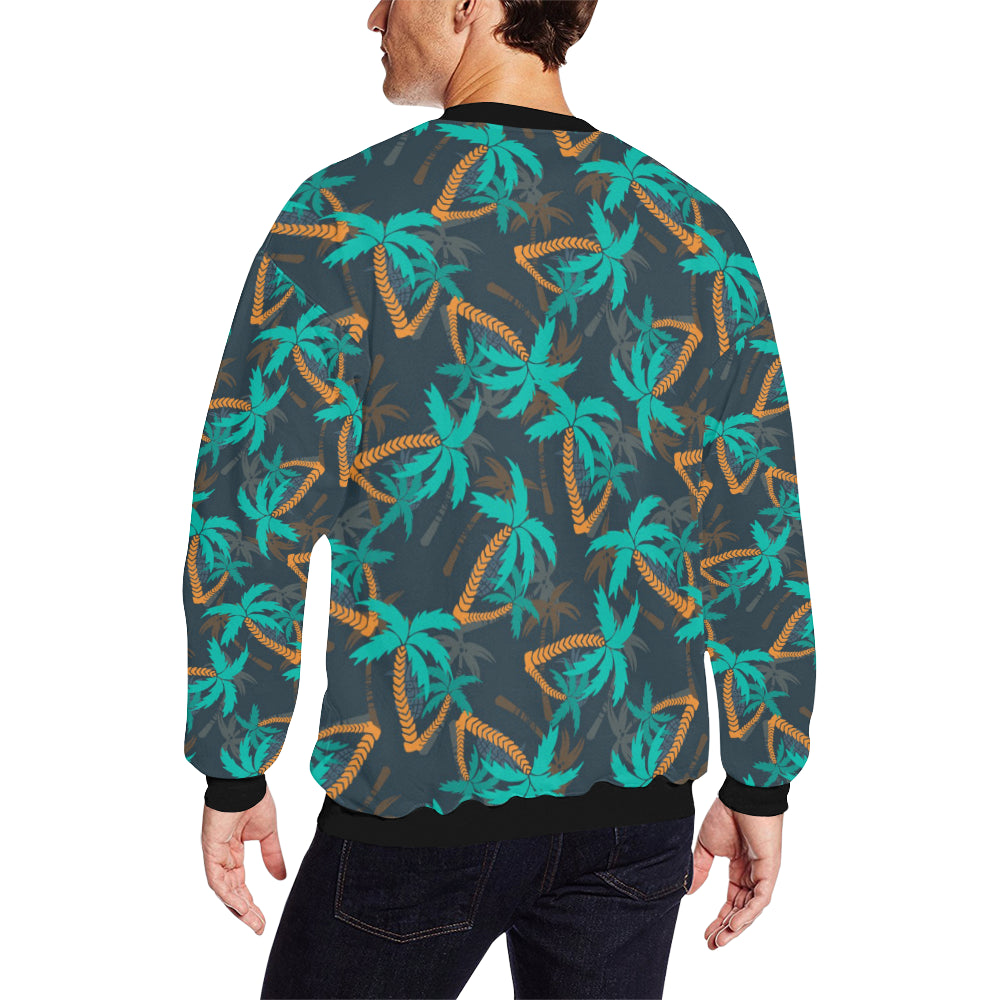 Palm Tree Pattern Print Design PT01 Men Long Sleeve Sweatshirt