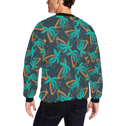 Palm Tree Pattern Print Design PT01 Men Long Sleeve Sweatshirt
