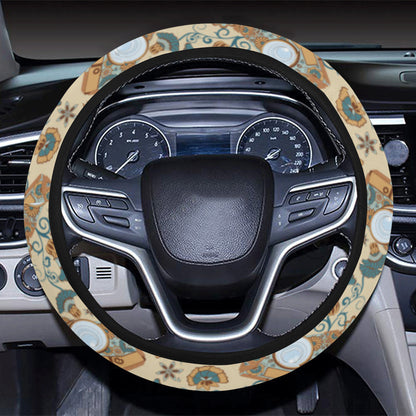 Camera Pattern Print Design 05 Steering Wheel Cover with Elastic Edge