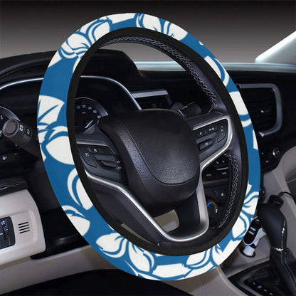 Plumeria Pattern Print Design PM013 Steering Wheel Cover with Elastic Edge