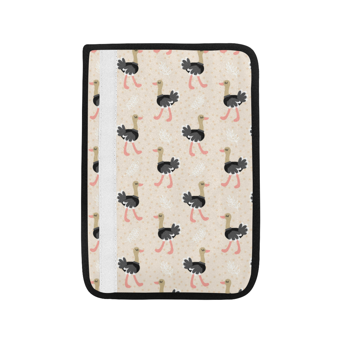Ostrich Pattern Print Design 02 Car Seat Belt Cover