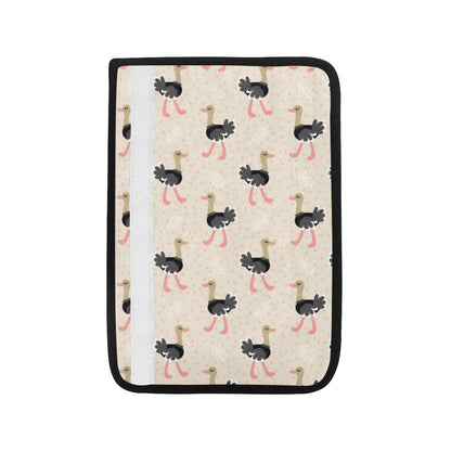 Ostrich Pattern Print Design 02 Car Seat Belt Cover
