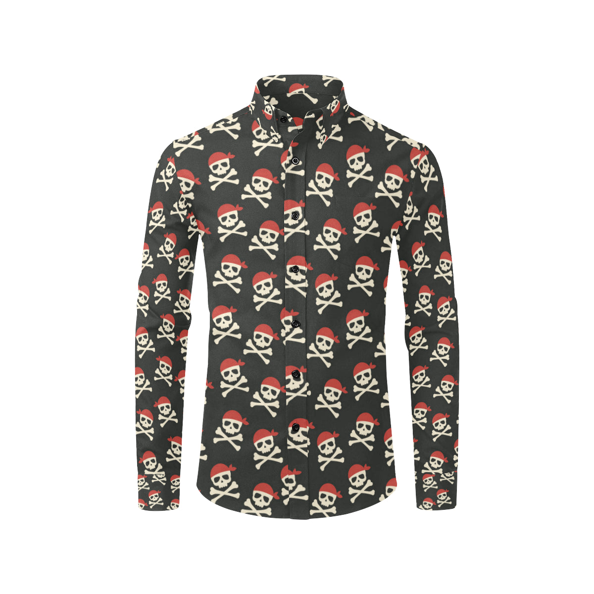 Pirate Pattern Print Design A04 Men's Long Sleeve Shirt
